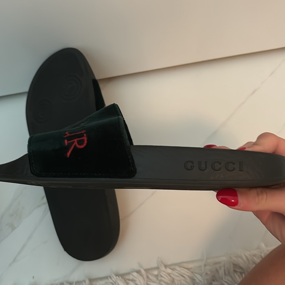 Velvet L'aveugle Par Amour Slide Sandals 37 Green. Never worn with box - Picture 7 of 7